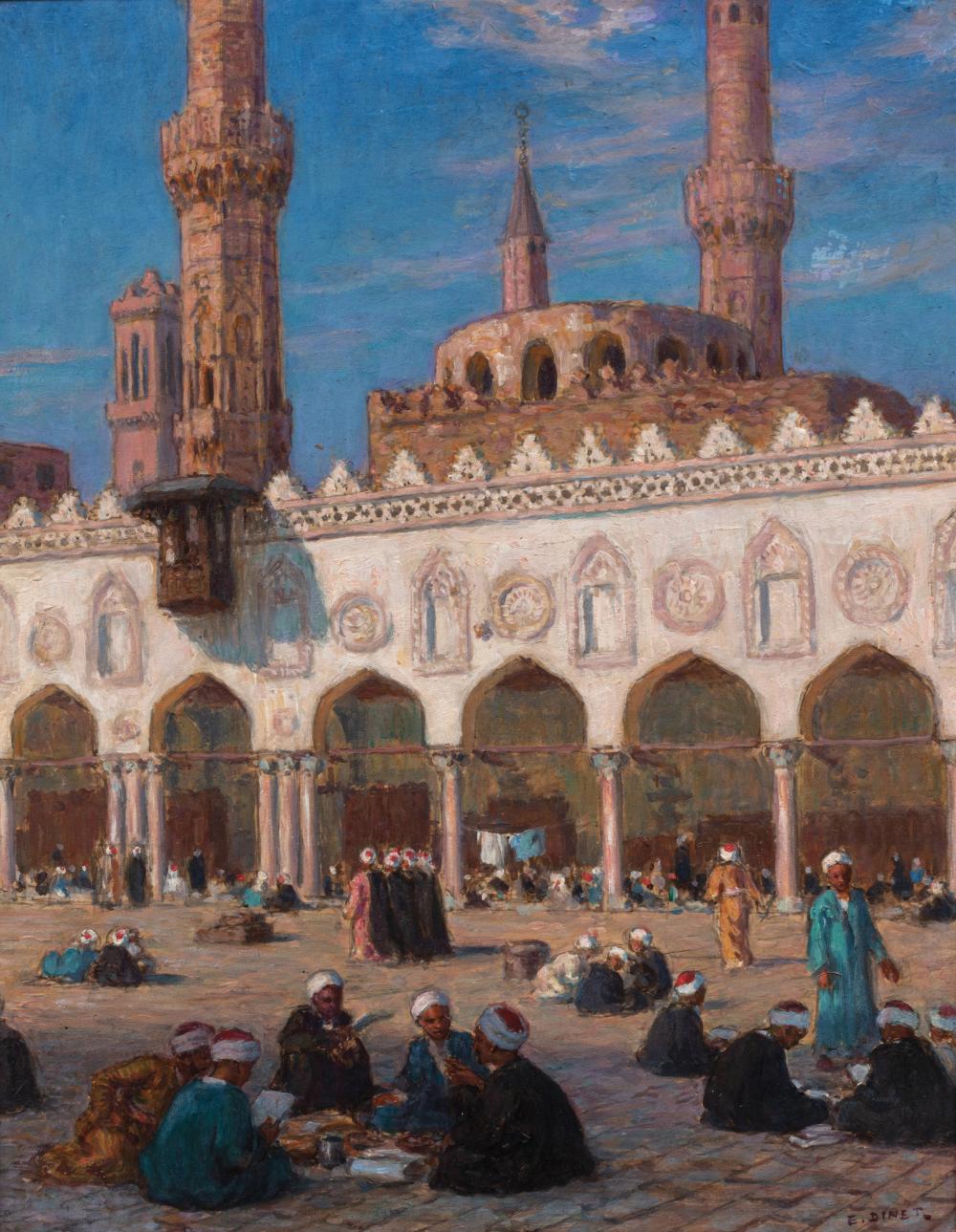 Studenti di teologia nel cortile dell'Università di Al - Azhar al Cairo